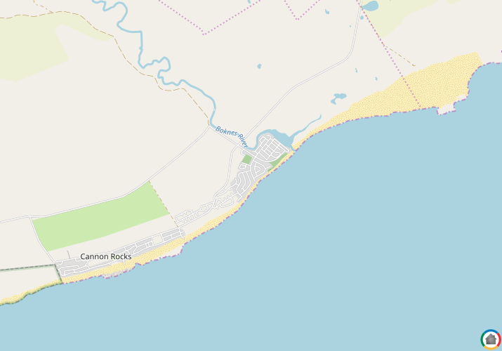 Map location of Boknes Strand